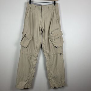 Vintage Lost Enterprises Mens Pants 29x30 Tan Cargo Convertible Skater Baggy Y2k